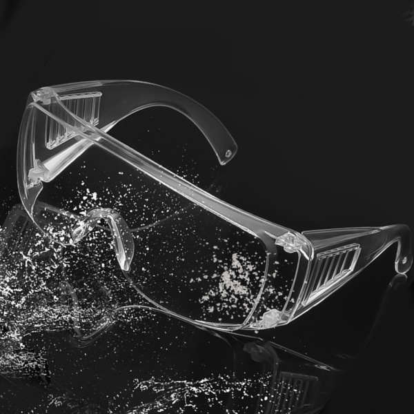 2 stk gennemsigtige støvtætte sandtætte briller. Arbejdsbeskyttelsesbriller til spytstop