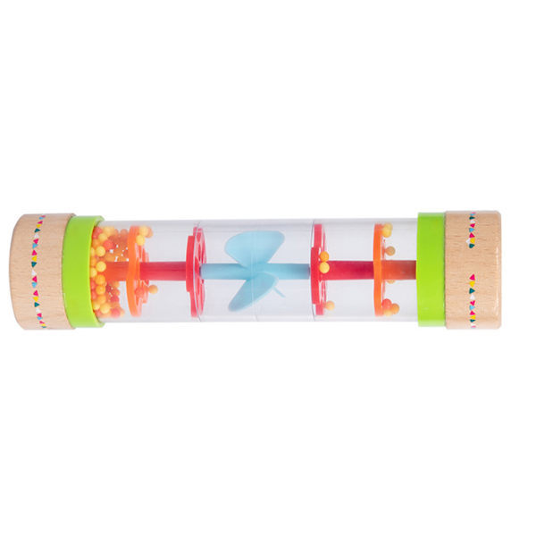 Baby Rainmaker Regnstav Simulation Trä Regnbåge Skallra Rainmaker Leksak Regndroppar Musikinstrument Färgglad Regnljud Cylinder