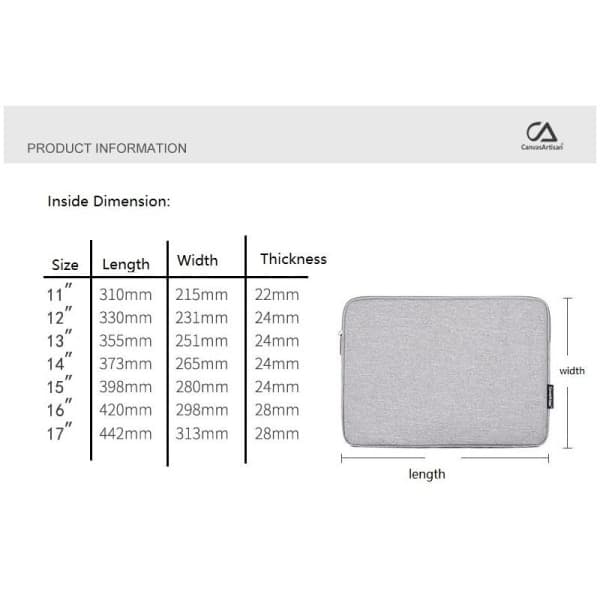Computertaske / Laptop Sleeve / Taske til bærbar computer - Sort - 13 tommer