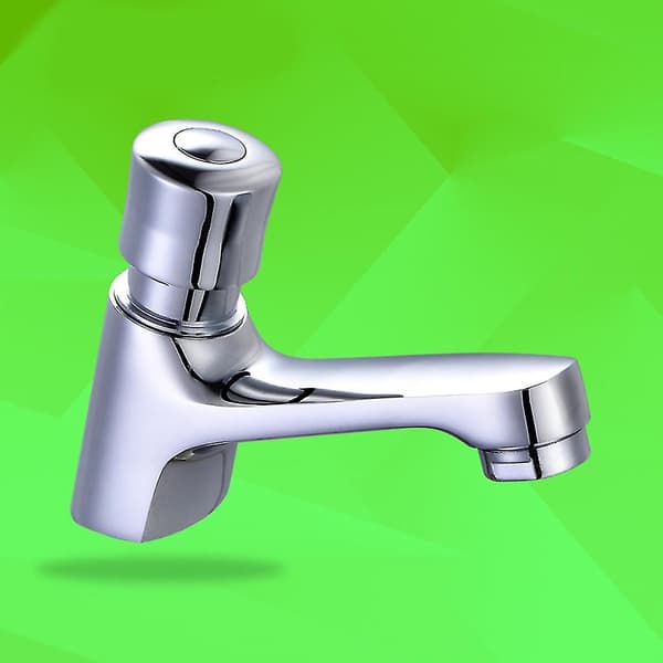 Automatic Self Closing Water Saving Faucet Bathroom Basin Cold Tap Delayed Push Button