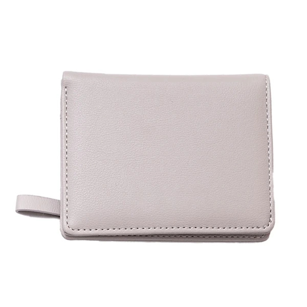 Damplånböcker Liten Bifold Läderficka Plånbok Dam Mini grå