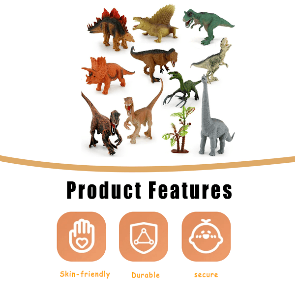 6 stk Dinosaur Trekk Tilbake Bil Barnemodell Simulering Brachiosaurus Tyrannosaurus Leker