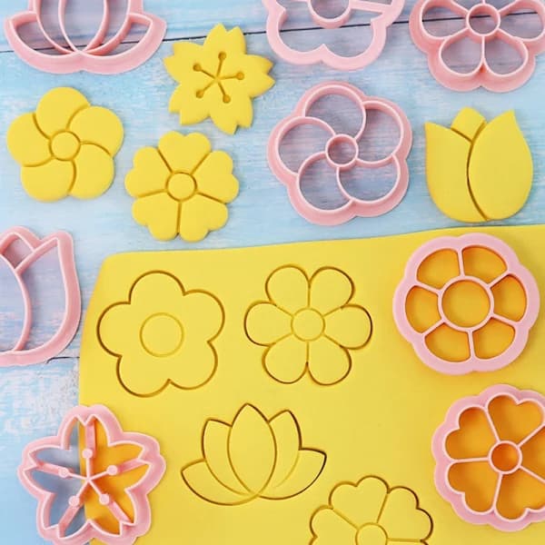 8 stk/sett Blomst Form Kakeform Kakeutstikkere Bakeverktøy Fest