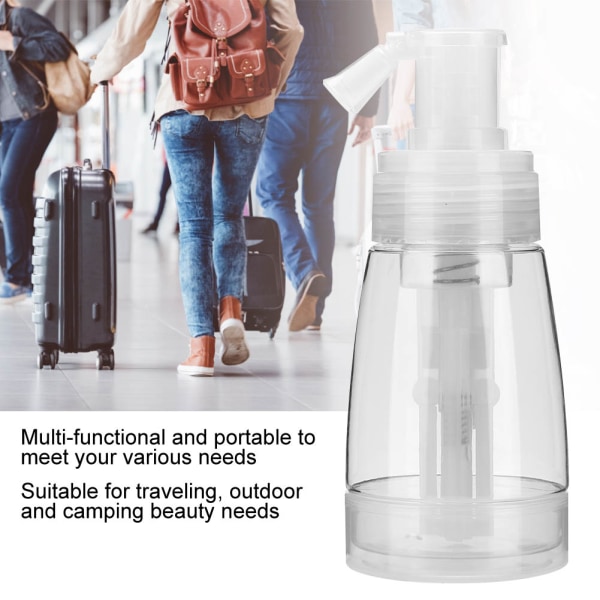 Bærbar gennemsigtig sprayflaske Fintågepulversprayflaske til rejser