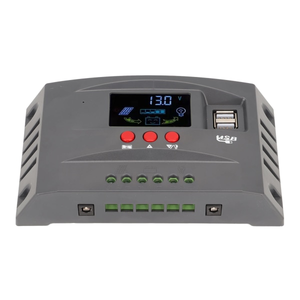 Solar Charge Controller MPPT Tracking Laddning 12V 24V Automatisk anpassning LCD-solpanelsregulator med 2 DC USB 30A