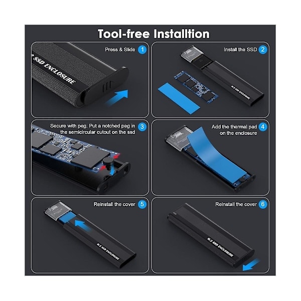 Paris_M2 SSD-kabinet NGFF 5 Gbps SATA-protokol M.2 til USB 3.1 Gen1 SSD-adapter til NGFF SATA SSD-diskboks M.2