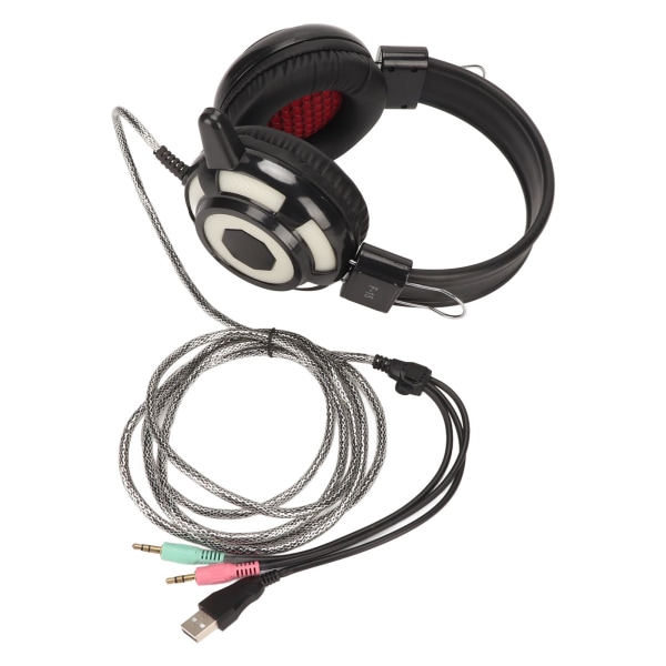 Gaming Headset Dual 3,5 mm og USB-grensesnitt Justerbart volum Stereo PC Gaming Hodetelefoner for PS4 PC Latop