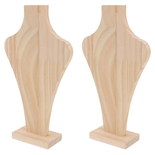 2kpl puinen kaulakoru näyttöjalusta maljakon muotoinen kevyt massiivipuinen koruteline koti- ja ammattinäytökseen M