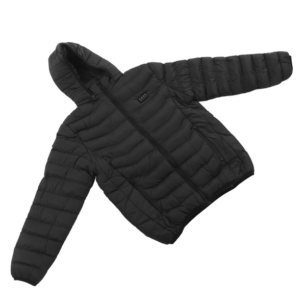 19 Zone Slim Fit opvarmet jakke med aftagelig hætte Vandtæt åndbar opvarmet hættetrøjejakke til mænd Kvinder Sort S