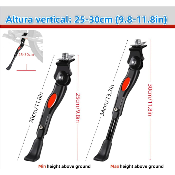 Justerbart cykelstativ - Aluminium - Universal til 22-28 tommer - Sort