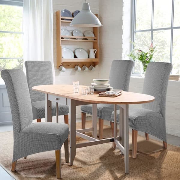4-pack Jacquard Stretch Stolsöverdrag, Avtagbara och Tvättbara