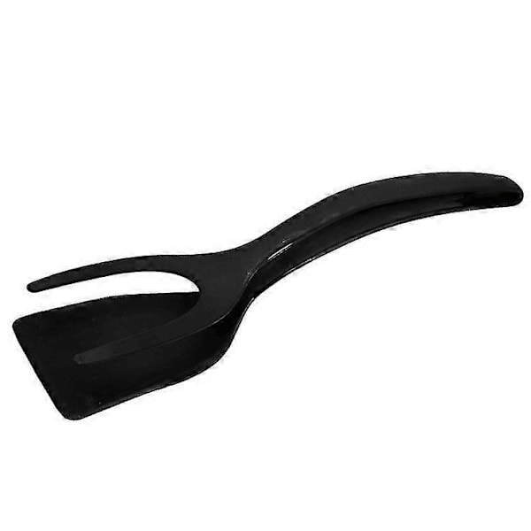 Stekespade for stekte egg, 2-i-1 silikon eggespade pannekaketang, svart（PA）