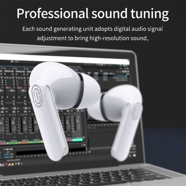 Wireless Bluetooth 5.0 Touch Control Headphones IPX5 White