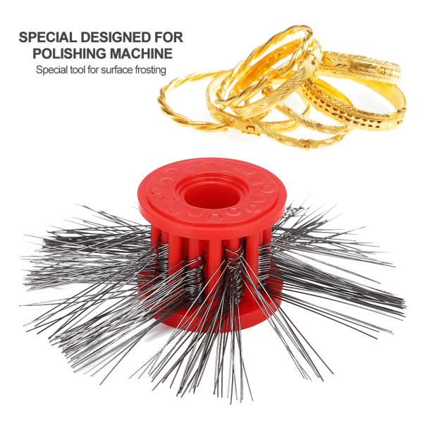 Teksturnerende poleringsbørster 0,2 mm tilbehør til å lage smykkebørster (rød)