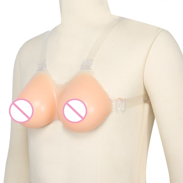 Silikone brystform gennemsigtig skulderrem Pasta type kunstige falske bryster til mastektomi Crossdresser 1200g