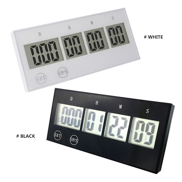 999 Dages Nedtællingsur Elektronisk Digital Timer SORT
