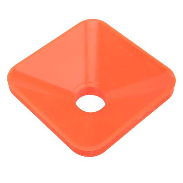 10 kpl harjoituskartioita, neliönmuotoiset kirkkaan väriset pinottavat kompaktit kartiomerkit urheilujalkapallolle, oranssi