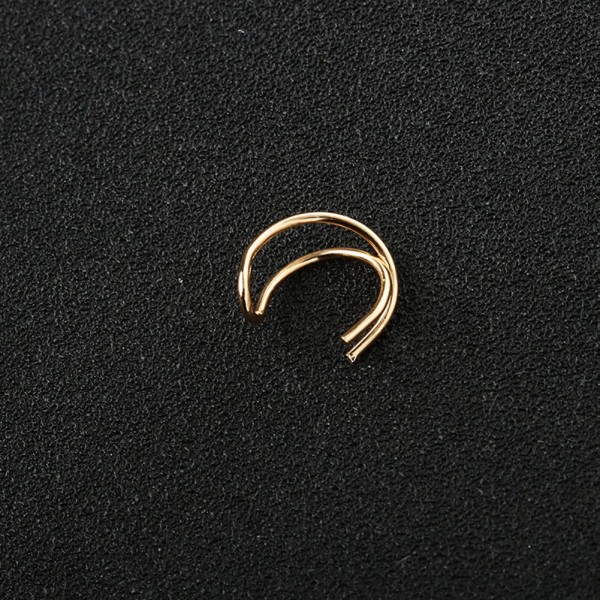 Fashionabla kvinnor med dubbla lager öronstift U-formade eleganta örhängen Smycken dekoration (guld)
