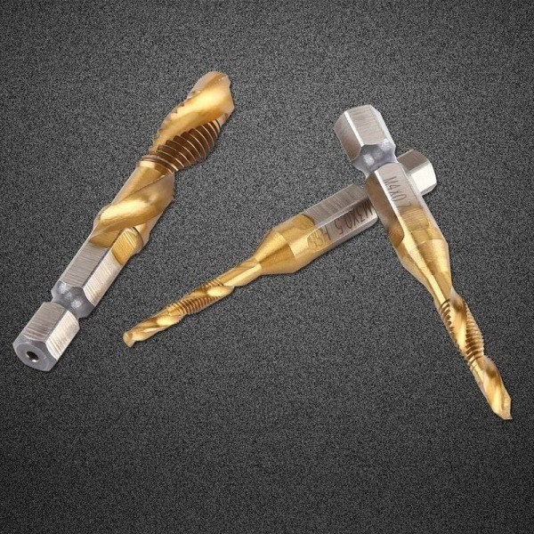 HSS gevindtapbor Metriske gevind M3-M10 titanium 1/4 \" sekskantet skaft（PA）