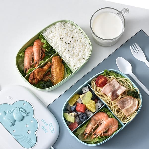 Lunchlåda Barnfack Mikrovågsugn Bento Lunchlåda Utomhus Grön