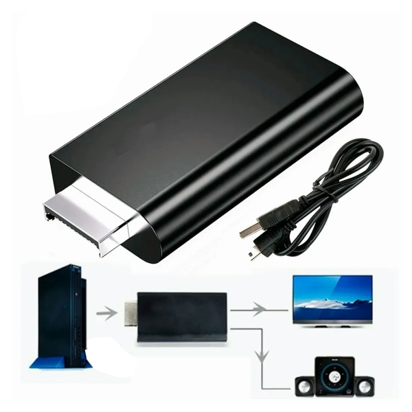 PS2:lle HD Multimedia Interface Converter -sovittimelle HD 480I Plug and Play AV-muunnin TV-näytölle