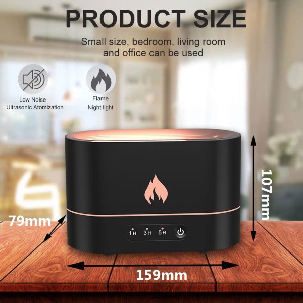 Aroma Scent Diffuser Luftfuktare Cool Mist Black Black