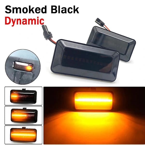 2 stk dynamiske LED-sidemarkeringslys blinklys for B3 A2 A3 Golf 2 3 Seat 2 1 Svart