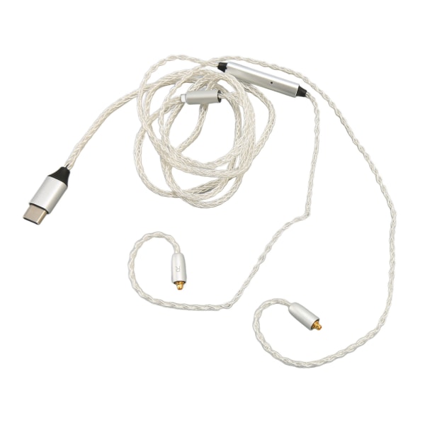 Type C til MMCX-kabeludskiftnings-hovedtelefonopgraderingsledning med mikrofon til SE215 SE315 SE535 SE846 til UE900 Hvid 3,9 fod