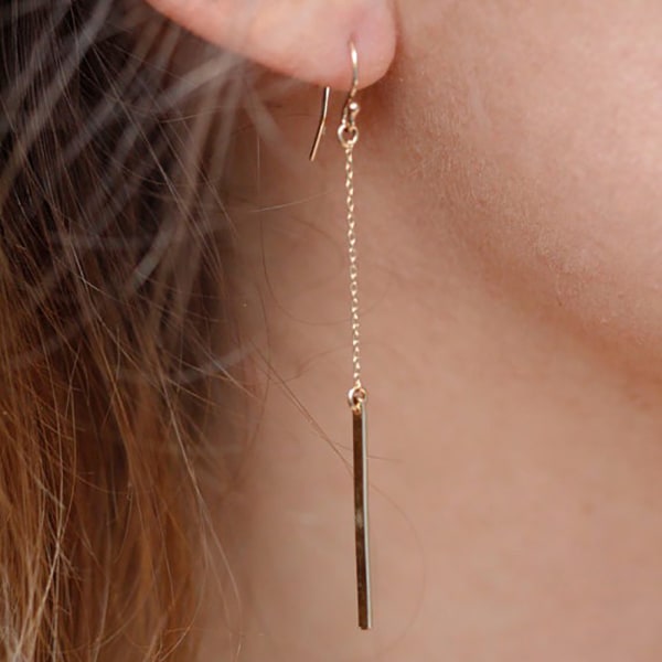 1 par ömtåliga örhängen kvinnor dam fashionabla hänge örhänge present (guld)