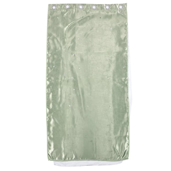 Gardin Dobbel hult pustende filter Naturlig rett polyester blendingsgardin for soverom Stue Skolerom Grønn