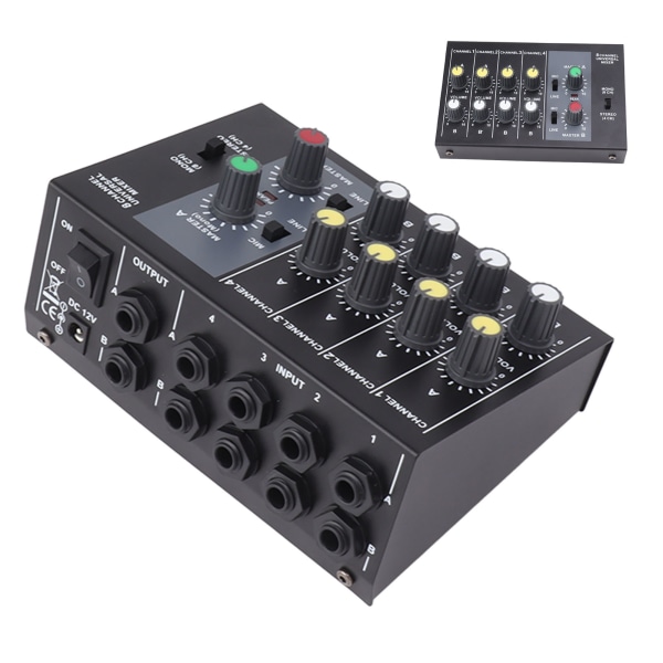 Mini Sound Mixer 8 In 2 Out 4-kanavainen stereo- ja 8-kanavainen monomikrofonilinjamikseri studiolavalle Small Clubs Bar 100-240V EU-pistoke