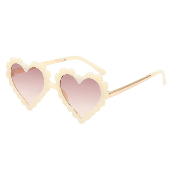Aveki barnsolglasögon farvead båge polariseret UV-beskyttelse Søta hjerteformede solglasögon for flickor Whitexq-sg567