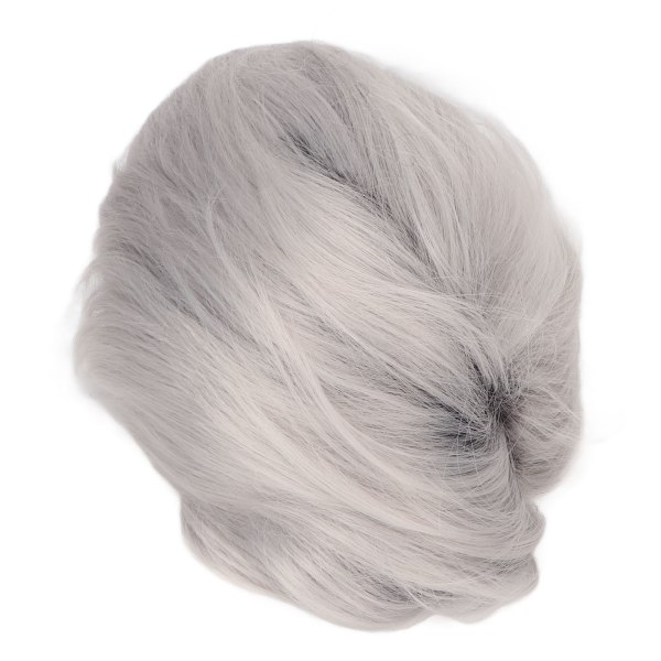 Sølvgrå herreparykk Fasjonabel myk pustende mannlig falskt hårparykk for ytelsesfest
