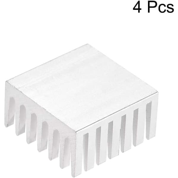 Elektronisk kylfläns för MOS GPU-chip silver 28 x 28 x 15 mm 4-pack