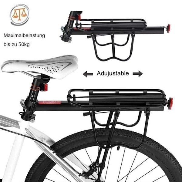 Bakre sykkelbagasjebrett MTB Setepinnefeste, holder med reflektor og sprutbeskyttelse, universell rask montering