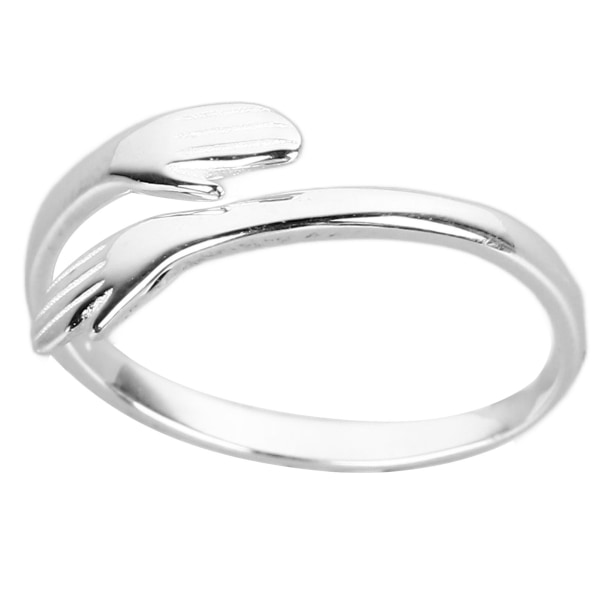 S925 Sterling Silver Kram Ring Hands Embrace Open Justerbar Kram Ring Par Älskar smycken