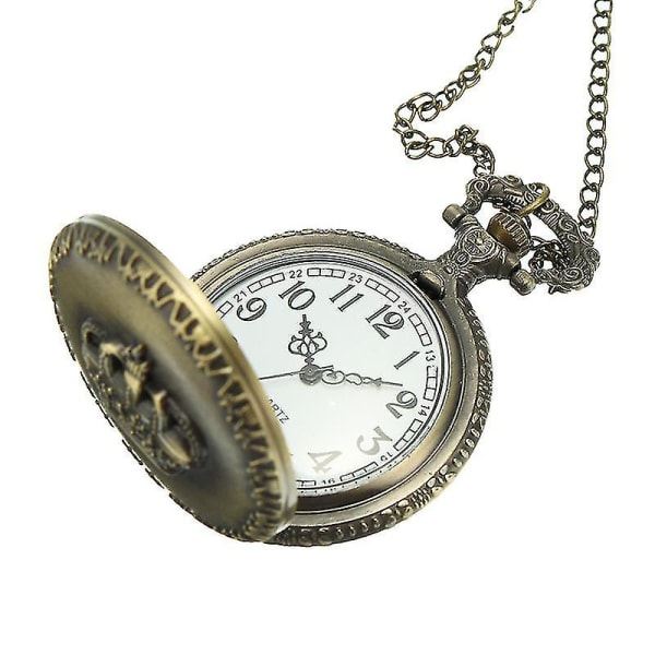 Vintage Crown Retro Chain Quartz Analog lommeur