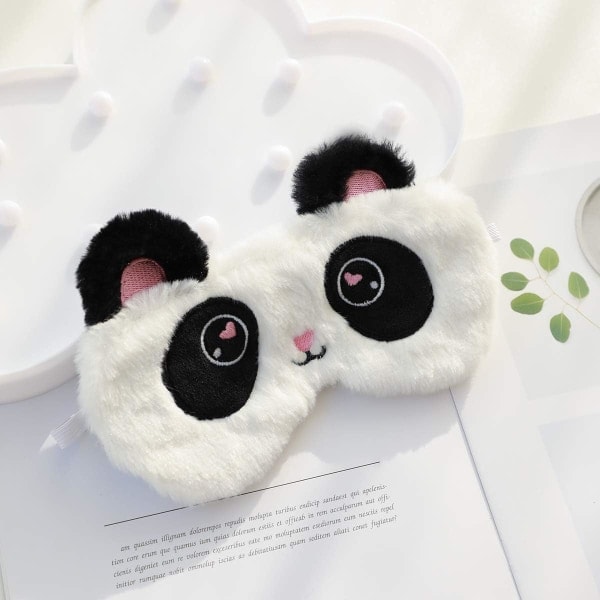 Panda Sovmask Sömnmask Ögonmask för Sömn Siden Ögonöverdrag