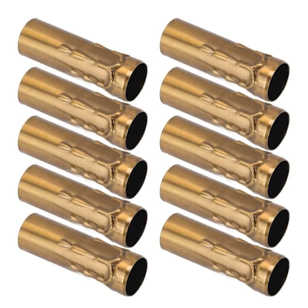 10 stk E14 Metalrør til Lyspærefod Lampebase Belysningstilbehør 25x80mm Guldbronze
