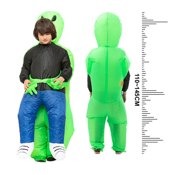 Oppustelig Alien Kostume til Børn Fancy Blow Up Kostume Halloween Cosplay Fantasy Kostume