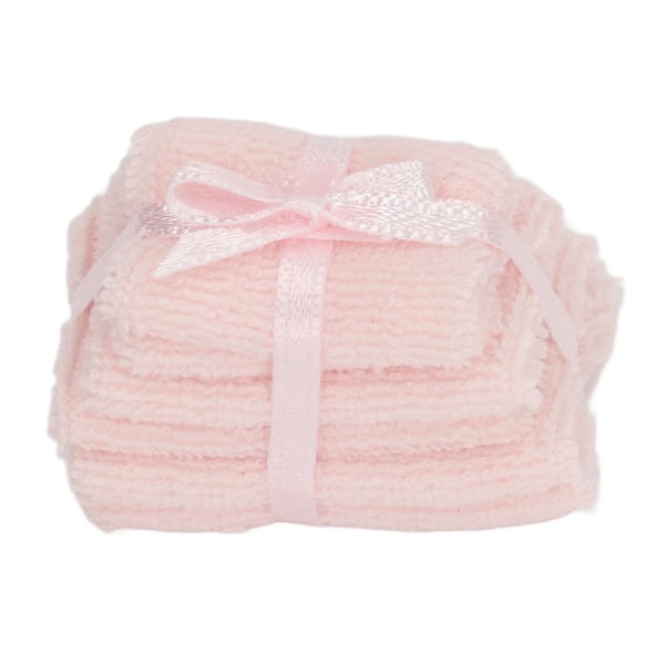 1:12 Skala Miniature Håndklæder Dekoration Tilbehør Møbel Model Dukkehus Håndklæde Bunke Pink