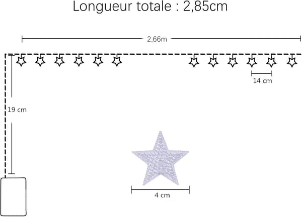 Stjernelys 2.85M 20LEDs Led Juletre