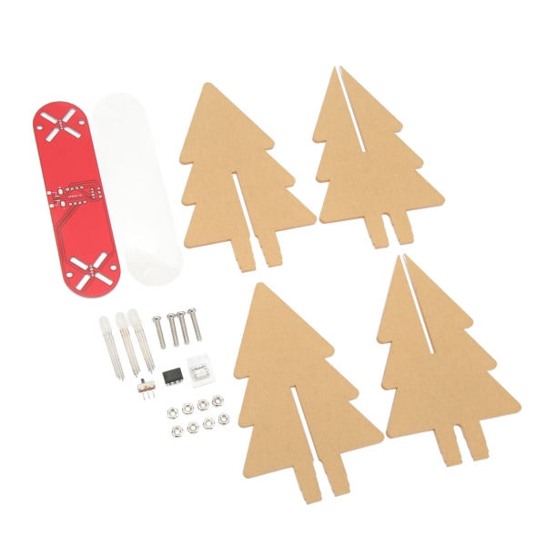 LED Xmas Tree Circuit Kits Frostad akryl Färgglad 3D elektronisk Xmas Tree DIY Kit för juldekor Röd