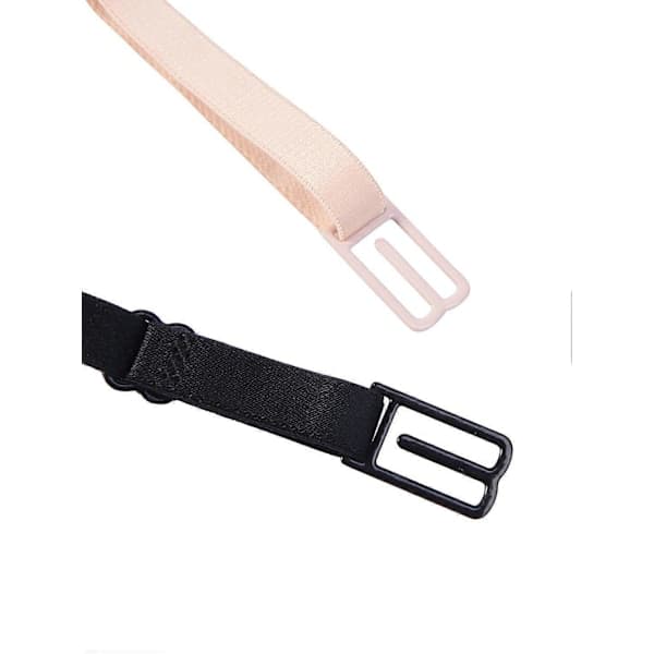 Pakke med 6 BH-stroppeklips, Elastisk Sklisikker Stroppeholder, Svart, Beige, Hvit