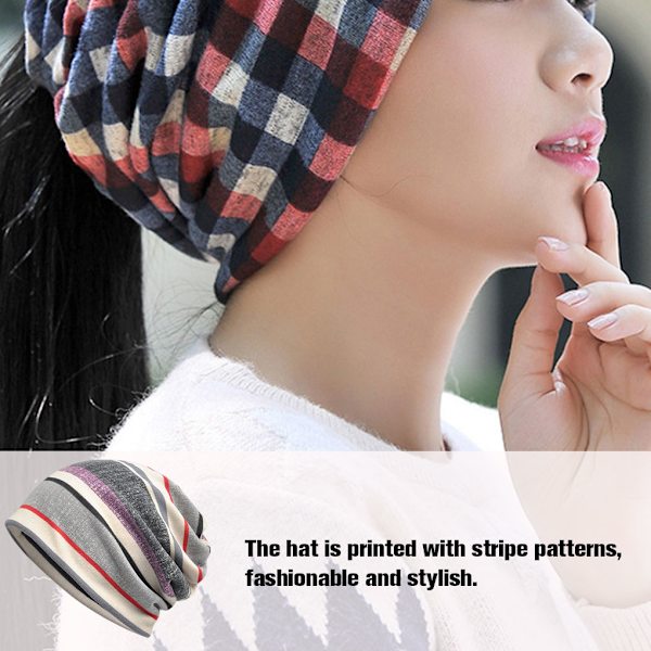 1/2 Slouchy Beanie Skullies Stretch Kemohätta Varm Randig Halsduk 1PCS