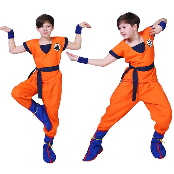 4-11 år Barn Pojkar Flickor Dragon Ball Anime Son Goku Cosplay Festkostymsett sett 10-11 år