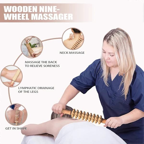 Professionella Massageverktyg för Träterapi 3-i-1 Maderoterapi Kit Trämassager Lymfdränage Massager