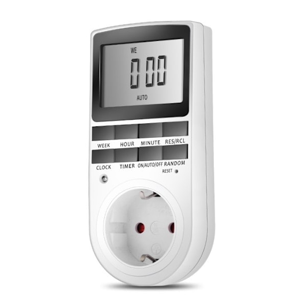Paris_Elektrisk og digital stikkontaktprogrammerer, digital stikkontakttimer med 10 daglige ukentlige programmer
