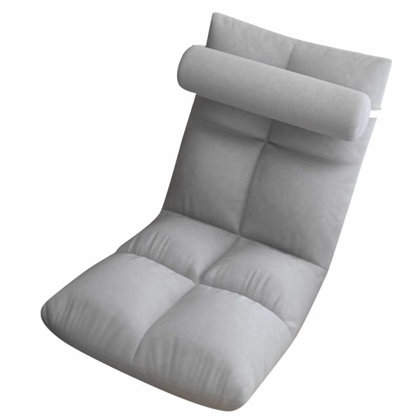 Gulvstol med ryggstøtte Sammenleggbar sofa Stol Soveseng Sofa Recliner Gulv Spillestol Meditasjonsstol for voksne Grå
