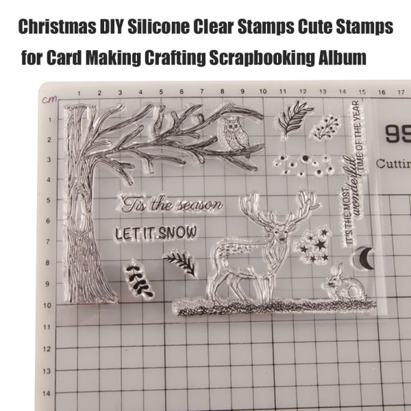 Juleklare frimærker Jule-gør-det-selv silikone klare frimærker Søde stempler til kortfremstilling Crafting Scrapbog Album